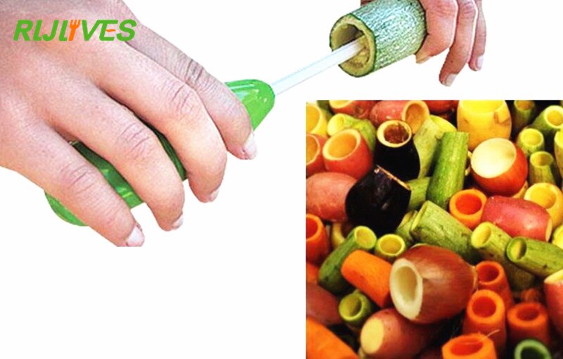 4Pcs/Set Different size Vegetable Spiral Cutter Spiralizer Meat Filling Tool Plastic Tomato Eggplant Cutter Kitchen Tool