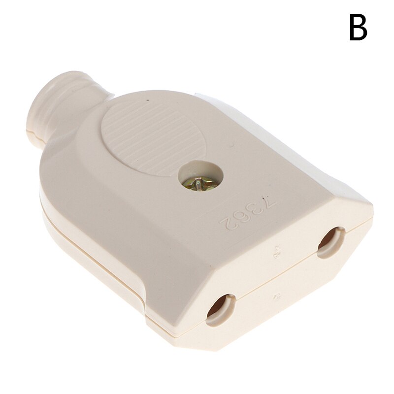 Enchufe europeo de 2 pines, conector electrónico macho y hembra, extensión de alimentación de cableado: B