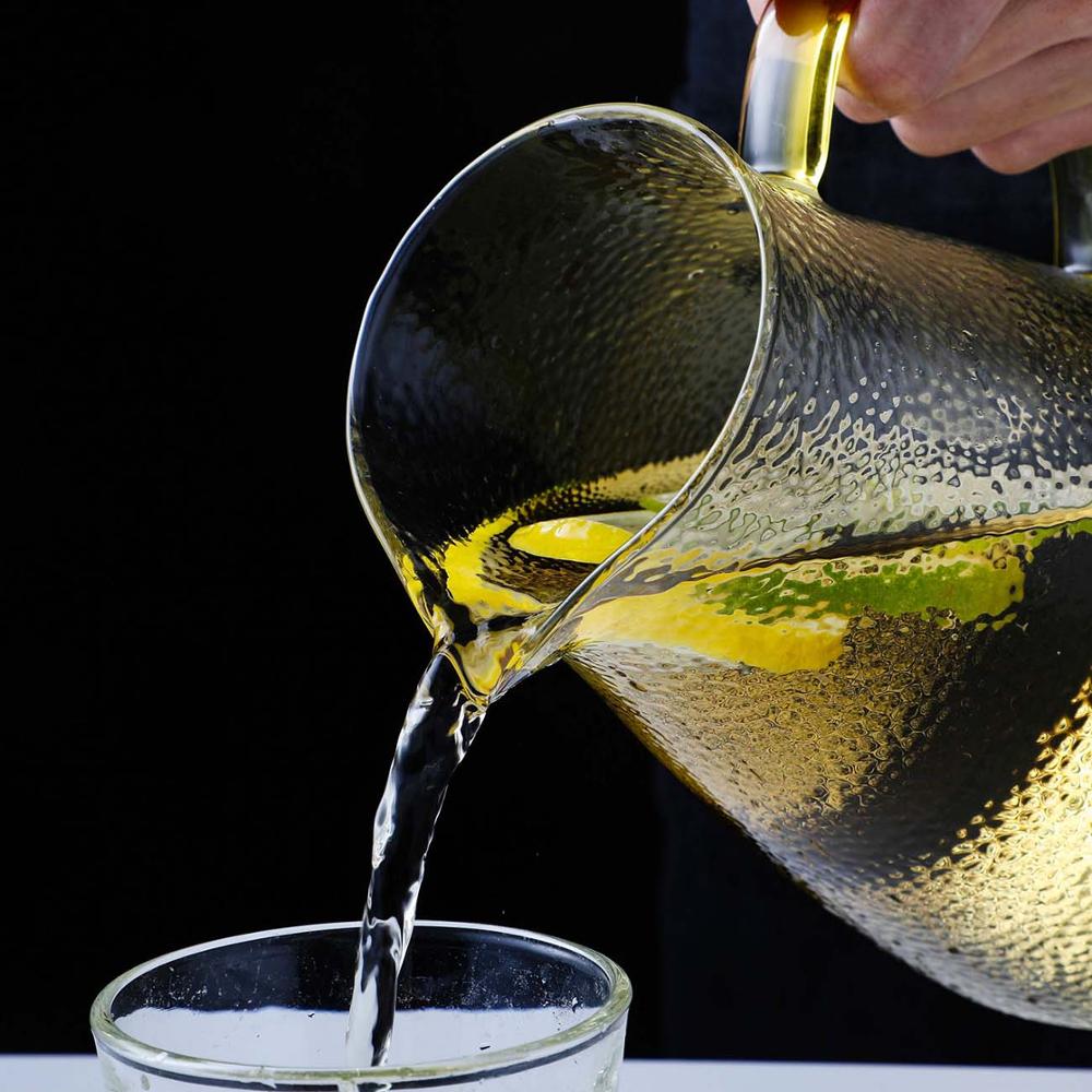 1.5l/2l genomskinligt glas vattenkanna kanna värmetålig karaff saft tekanna vattenkokare kanna med rostfritt stål lock