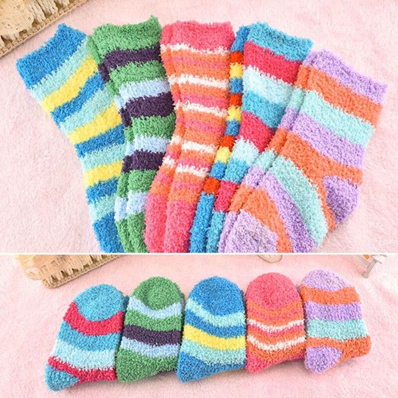 Meias para bebês meninos e meninas 4 tamanhos de inverno para manter o aquecimento coral da moda e doce cores de doce