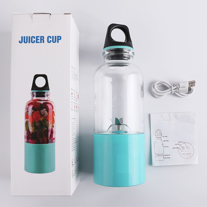 500 Ml Draagbare Juicer Elektrische Usb Oplaadbare Milkshake Blender Machine Blender Mini Sap Cup Machine Quick Roer Schudden Cup