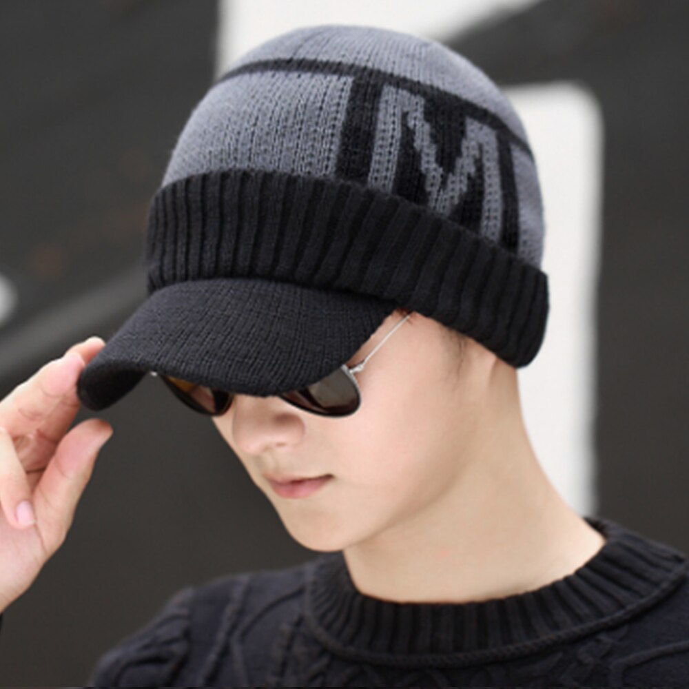 Classic Men Cycling Bike Wear Hats Breathable Bicycle Caps Free Size Outdoor Sports Ski Warm Simple Visor Knitted Casual Hats