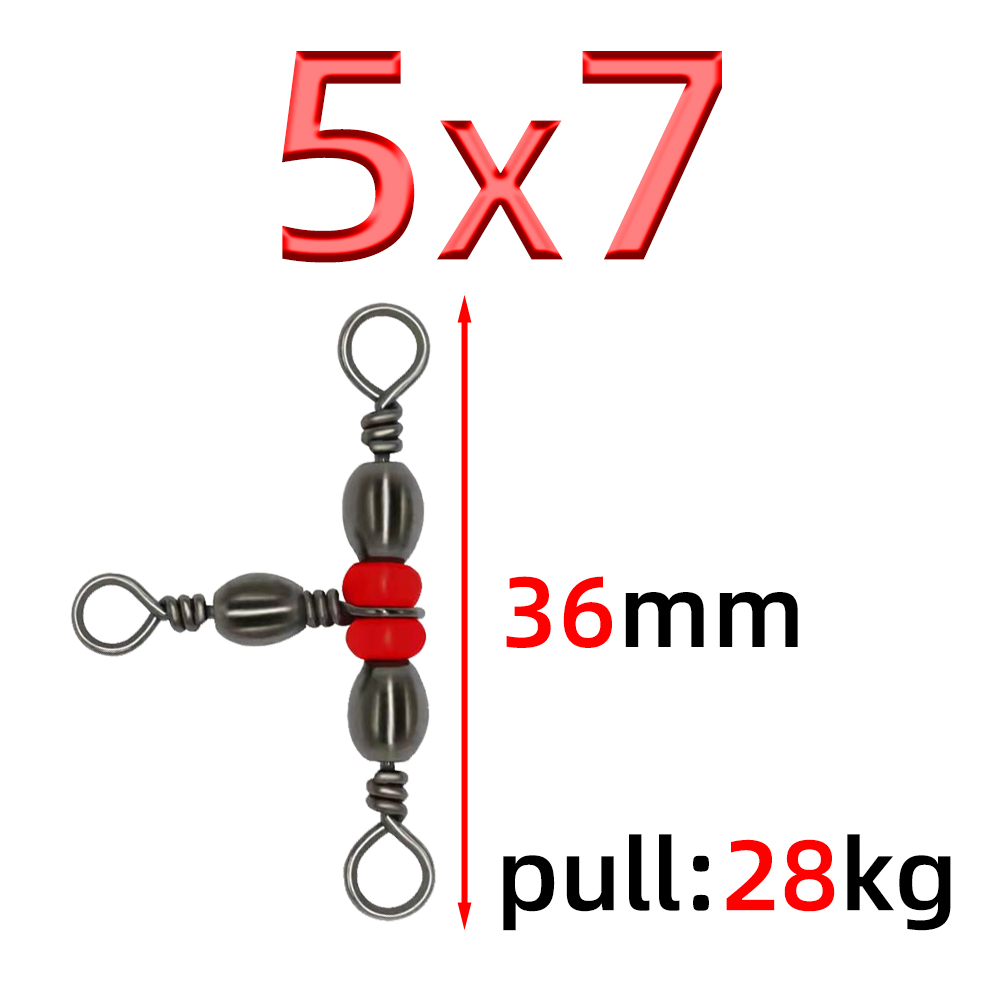 20 stk. japansk trefork flaskeformet tredelt ring 8- -ords ringdeler t-svivel rød perlesvivel fisketilbehør: Lilla
