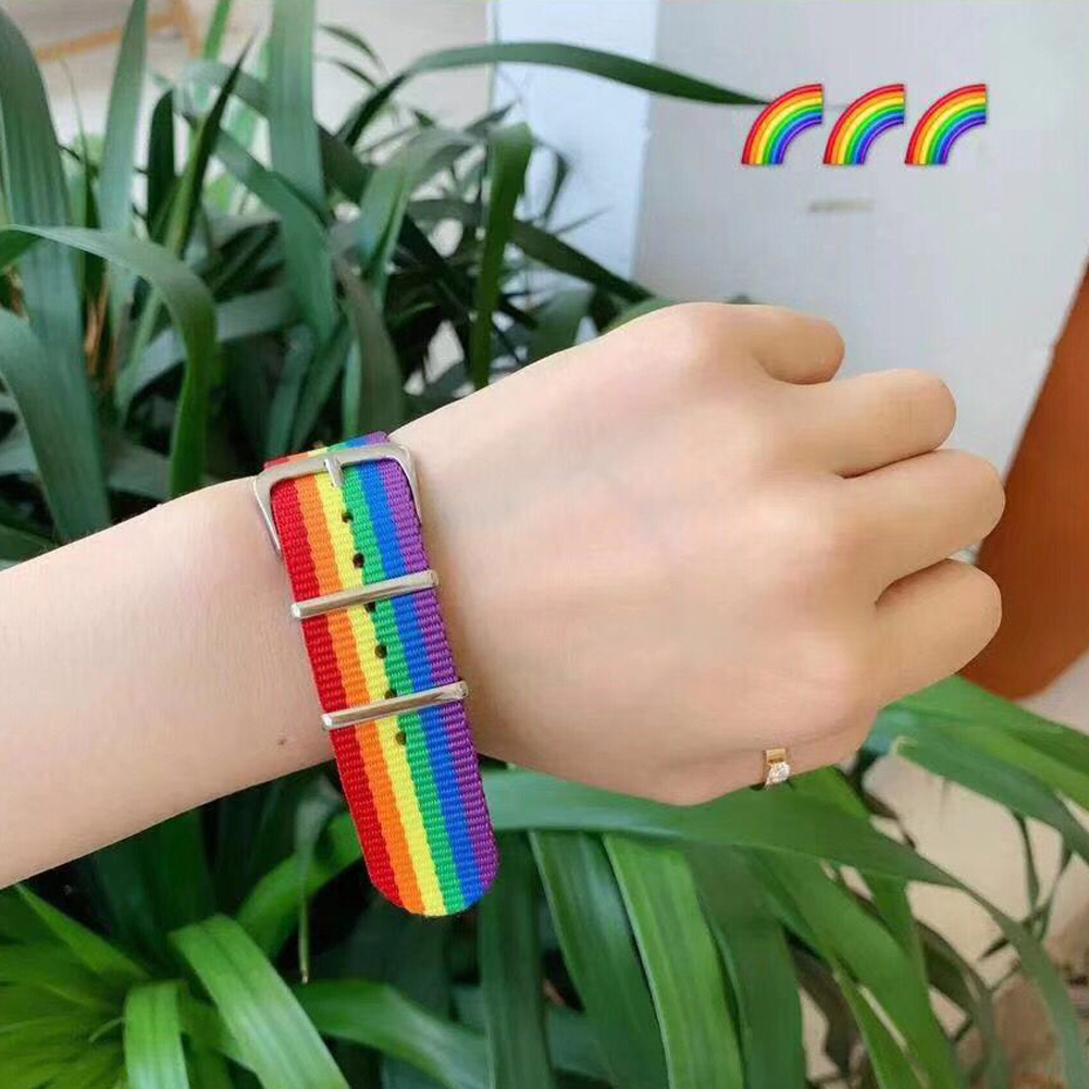 Nylon Regenbogen Lesben Homosexuell Bisexuelle Transgender Armbänder für Frauen Mädchen Stolz gewebte Geflochtene Männer Paar Freundschaft Schmuck