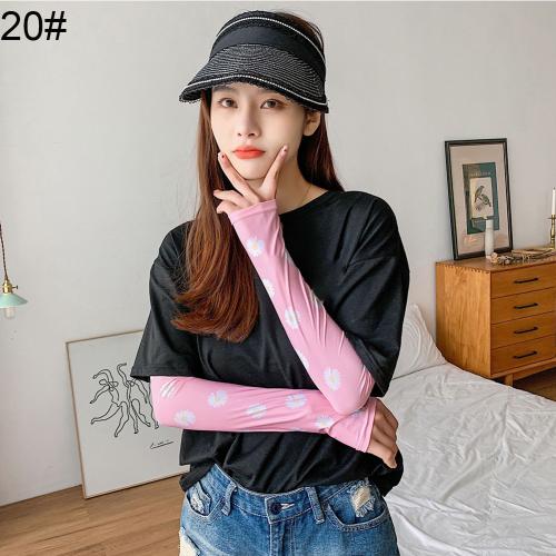 2pcs Summer Arm Sleeves for Women Printed Arm Compression Sleeves Armwarmer Outdoor Sun Block Fingerless Gloves Arm Sleeves: 20
