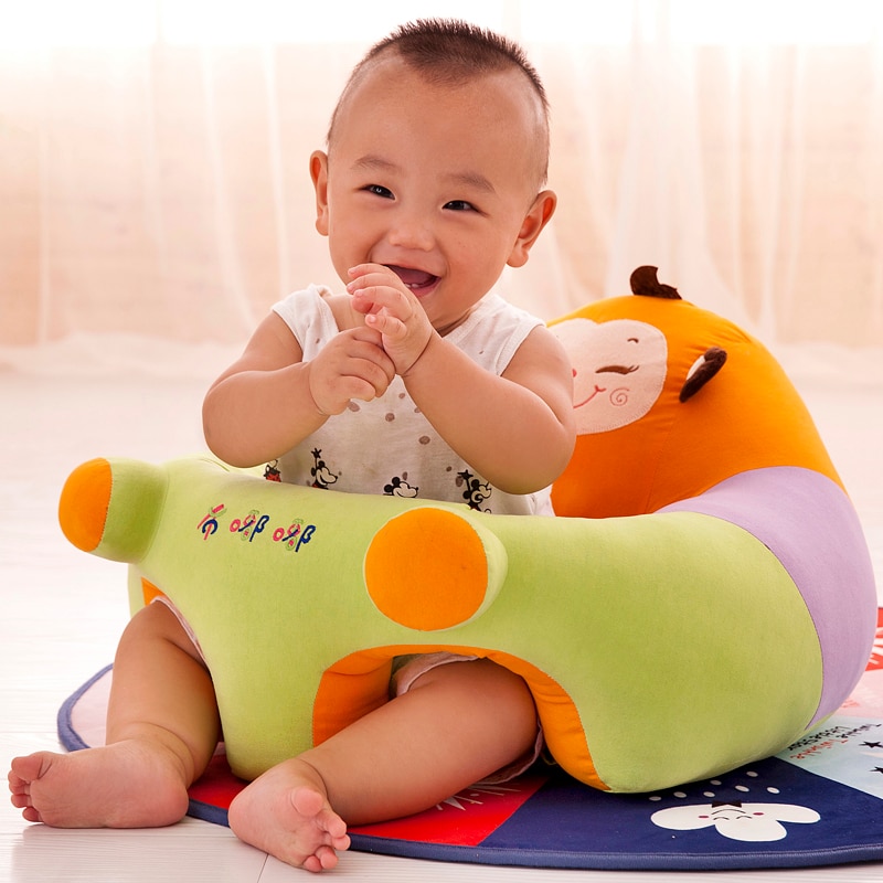 Draagbare Babyzitje Alleen Cover Geen Vullen Cartoon Baby Peuter Stoel Zitten Kinderen Wasbare Nest Bladerdeeg Bean Bag Bank Huid