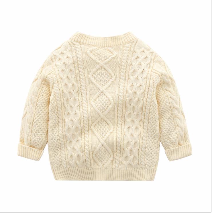 Baby Peuter Baby Jongens En Meisjes Gebreide Vest, Lange Mouwen Ronde Hals Trui Herfst En Winter Bovenkleding