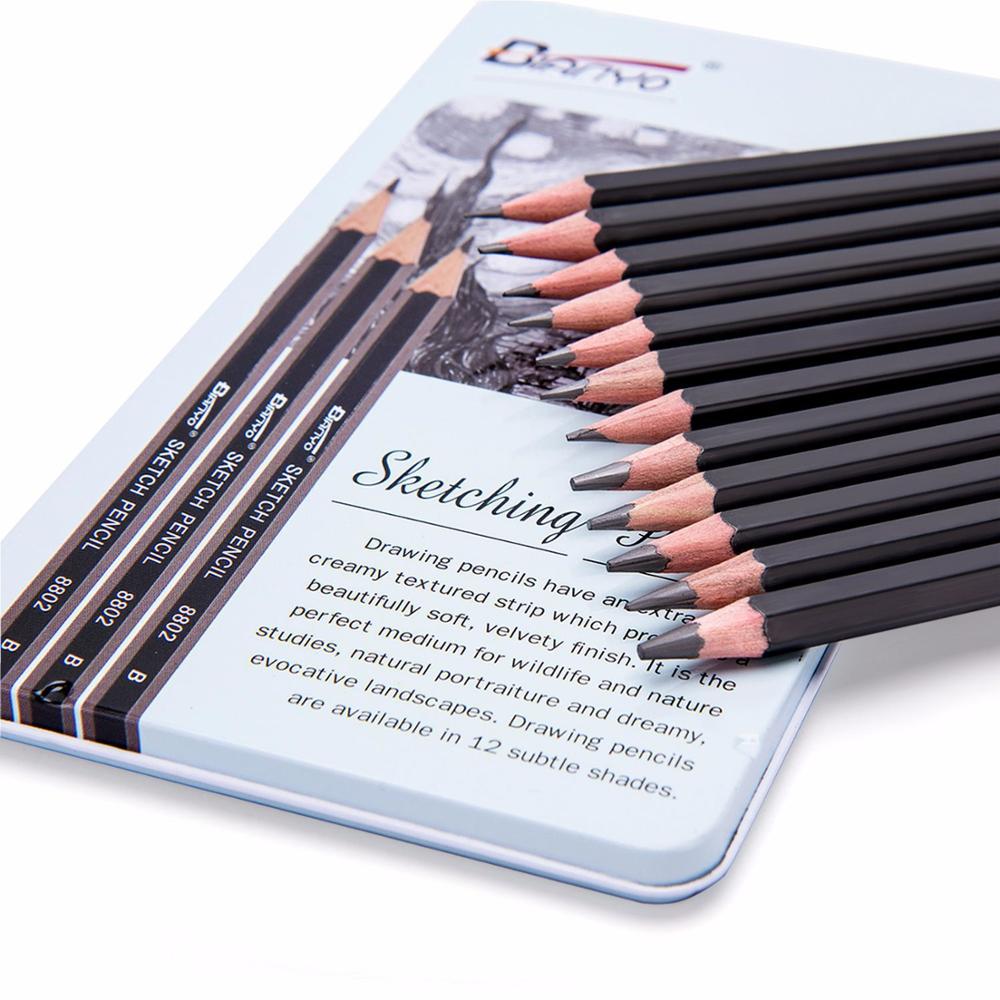 12 Pieces 6H-10B Drawing Sketching Pencil Set Graphite Pencils for Beginners &amp; Pro Artists