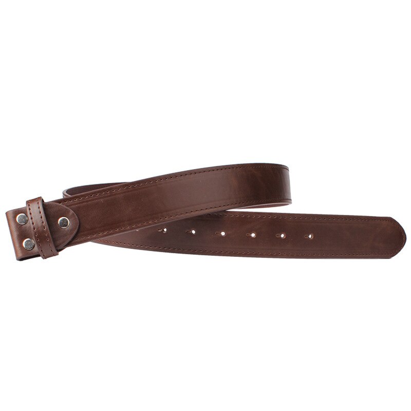 MYMC-Cinturón de cuero sintético sin hebilla para hombre, accesorios de cinturón de bricolaje, cinturones universales para exteriores, banda de cintura hecha a mano de 3,8 cm de ancho