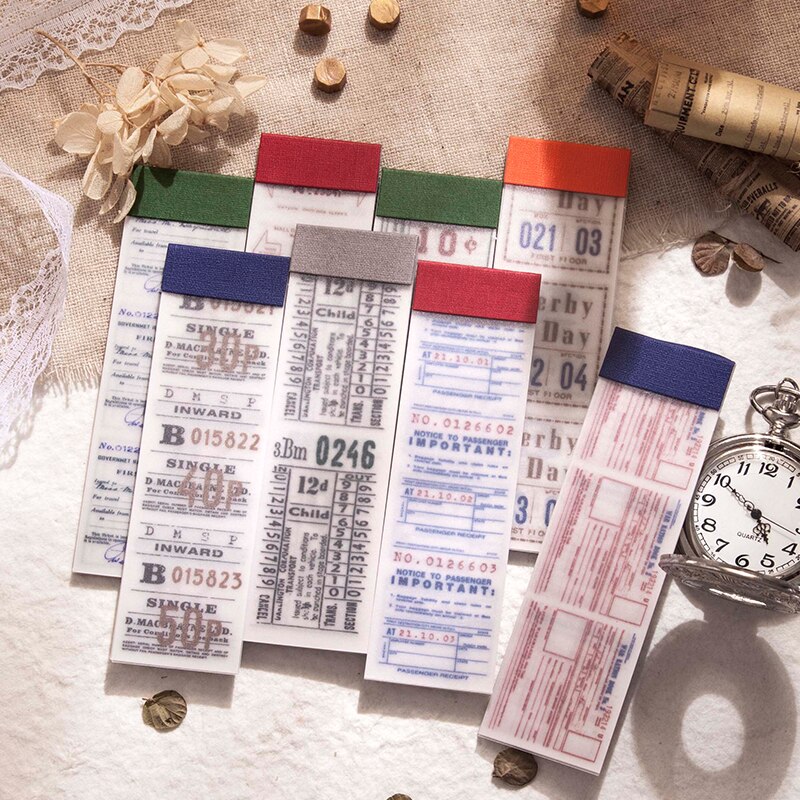 Yoofun 30 ark falmende billetkontor retro materiale papir notatblokke dekorative papirvarer scrapbog dagbog etiket planlægger
