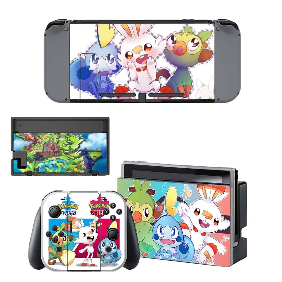 Nintend Switch Console + Vreugde-Con Controller Vinyl Skin Sticker Set voor Pokemom Beschermende Skins voor NS Schakelaar: YSNS1857