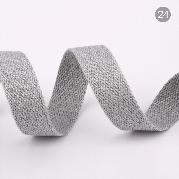 20mm 50 Yards Soft Cotton Canvas Webbing Strap for Backpack 1.2mm-1.5mm Thickness Bias Tape Bag Strap Sewing Ribbon 19 Colors: Light gray 20mm