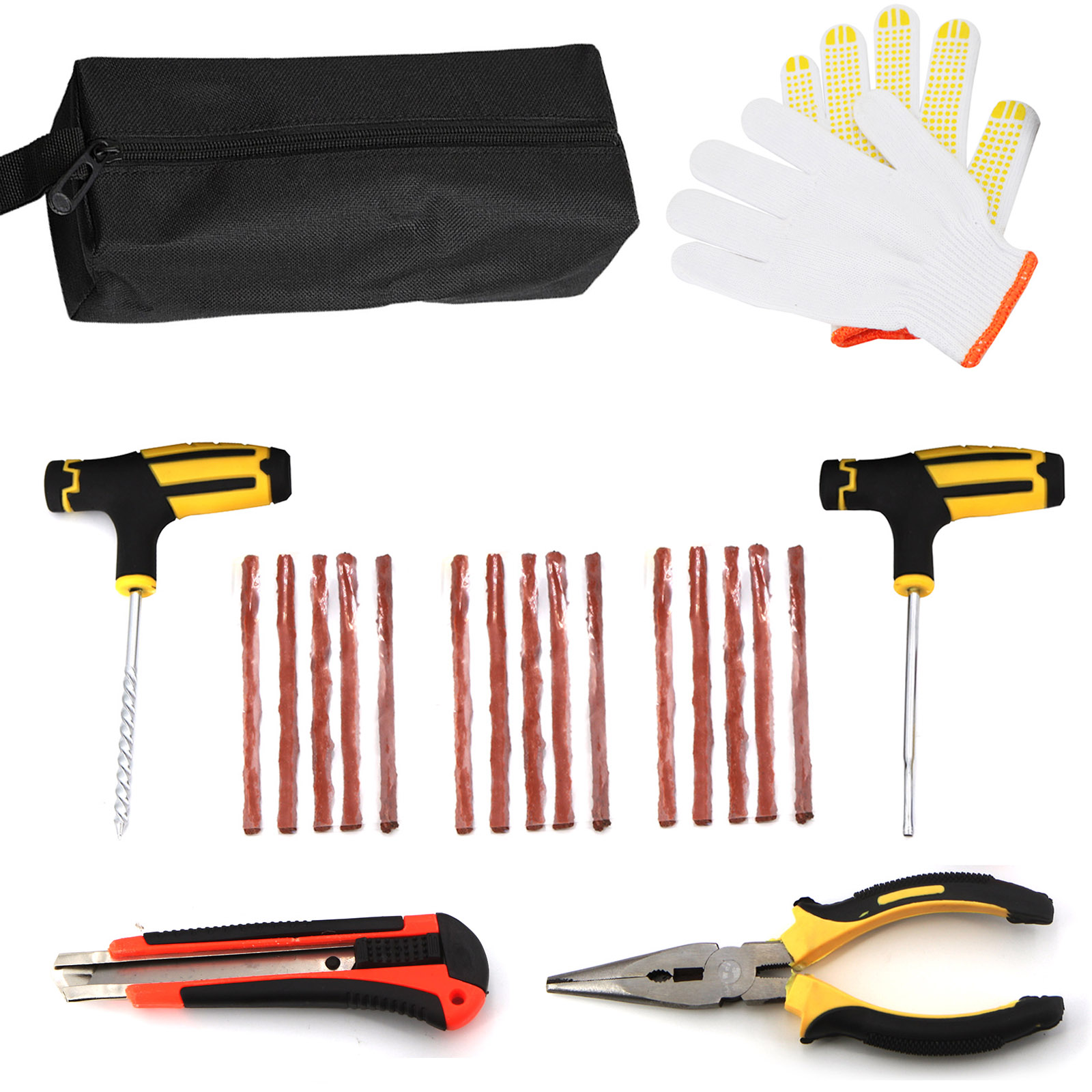 Auto Reifen Reparatur Tool Kit Auto Fahrrad Motorrad Hand Werkzeuge Tubeless Professionelle Reifenpannen Stecker Garage Reparatur Auto Zubehör: WHITE