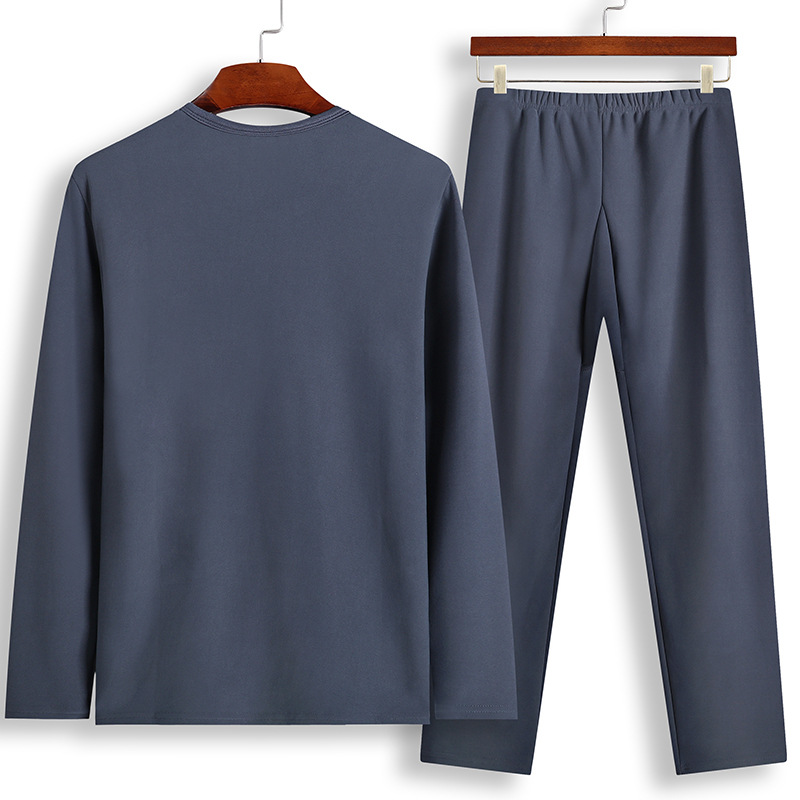 Pyjama à col rond pour hommes, ensemble de sous-vêtements thermiques, en peluche, épais, taille élastique, grande taille, 8XL,