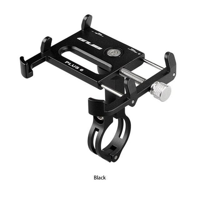 GUB PLUS 6 Support de téléphone de vélo en aluminium pour 3.5-6.5 pouces Smartphone Support réglable GPS vélo Support de téléphone Support de montage: black
