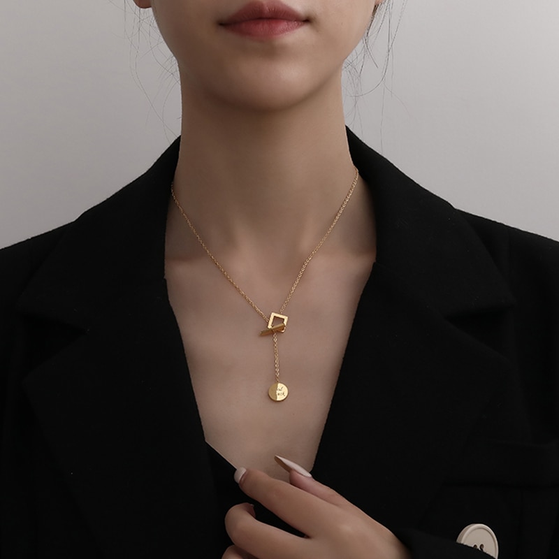 in Acciaio Inox Buona Fortuna Collana in Oro Le Donne Gioelleria Raffinata E Alla Moda Semplice girocollo Collari Temperamento Pendenti con Gemme E Perle