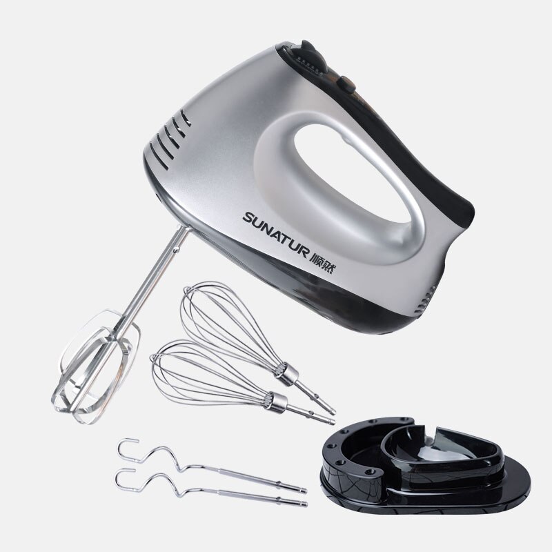 Sunatur 300W Food Mixer Electric Cuisine Kitchen Blender With Dough Hooks Chrome Egg Beater Hand Mixer Machine For Sweets Bakery