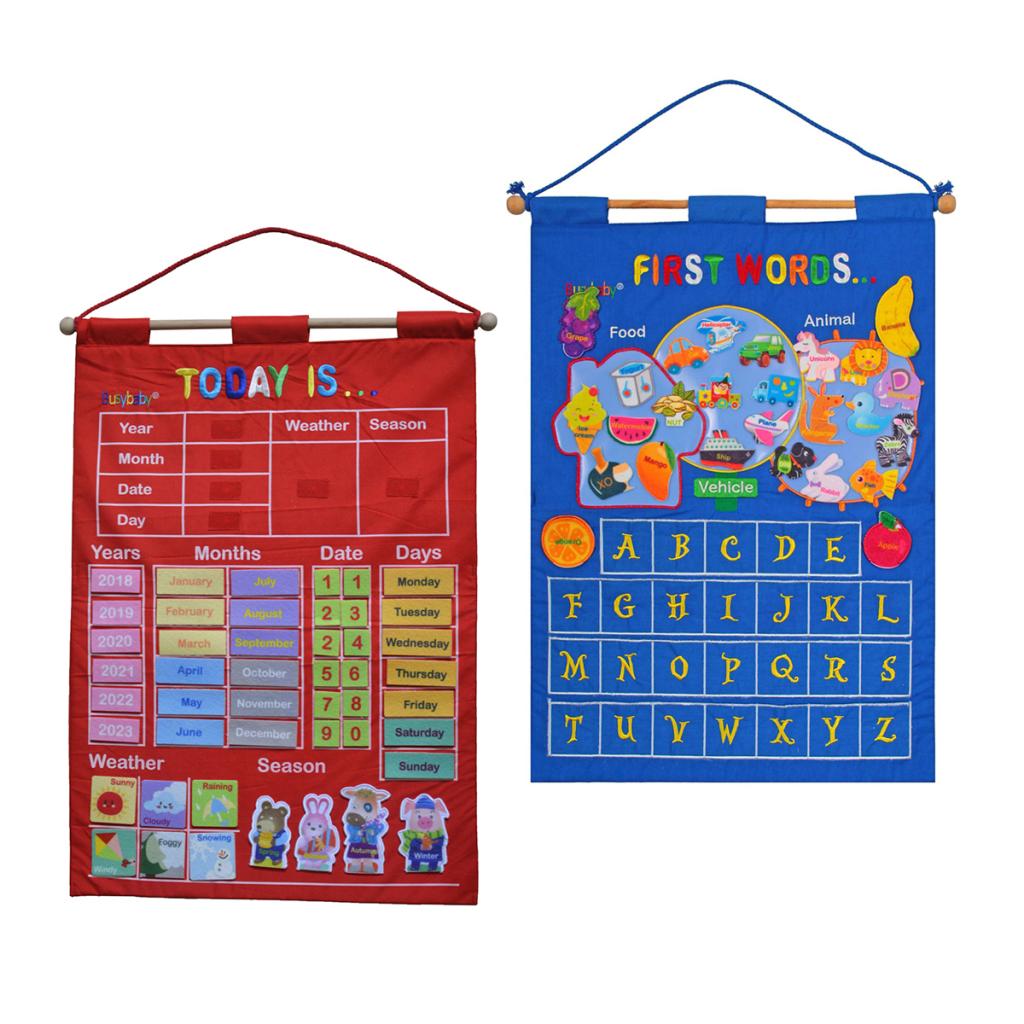 Wall Hanging Calendar Weather Season Date Months Year Day for Chiledren Kids Early Education Preschool Education