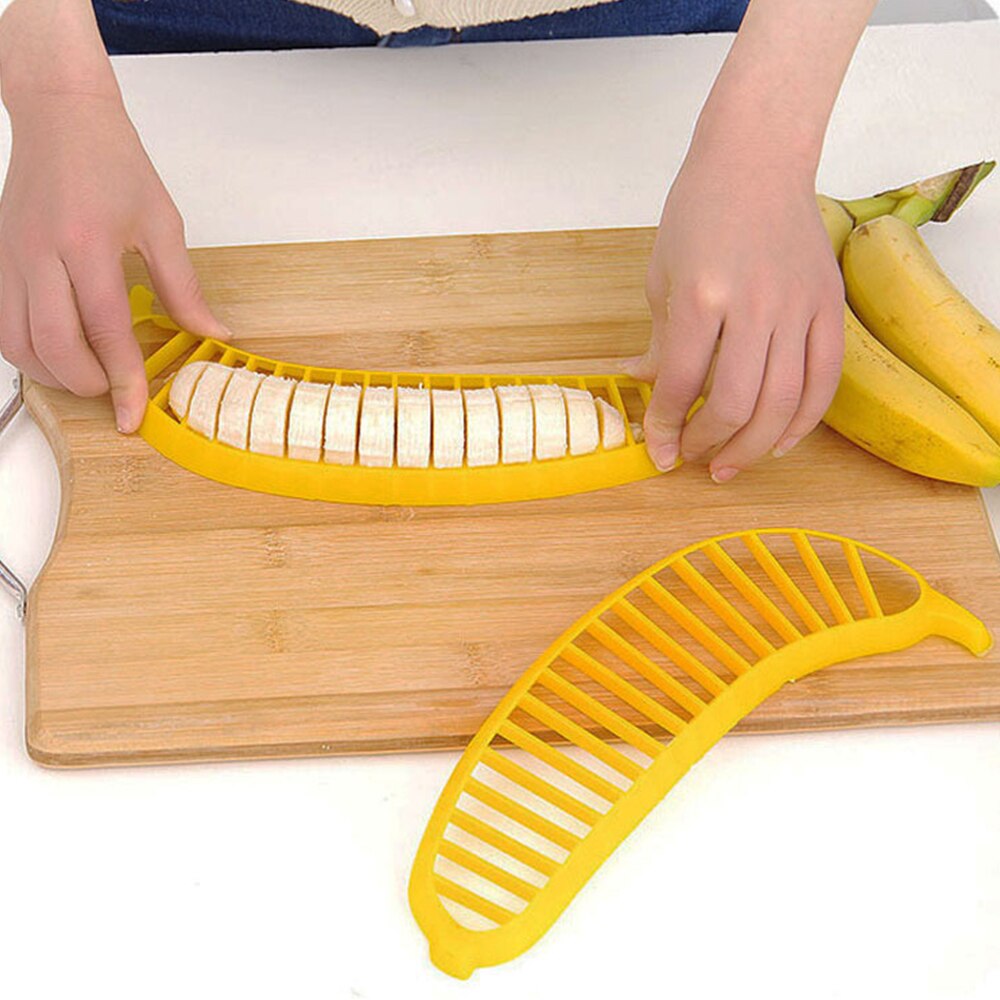 Plastic Banana Slicer Cutter Fruit Vegetable Cutting Tool Salad Maker Slicer Grater Tools Practical Fruit Cutter Kitchen Gadget