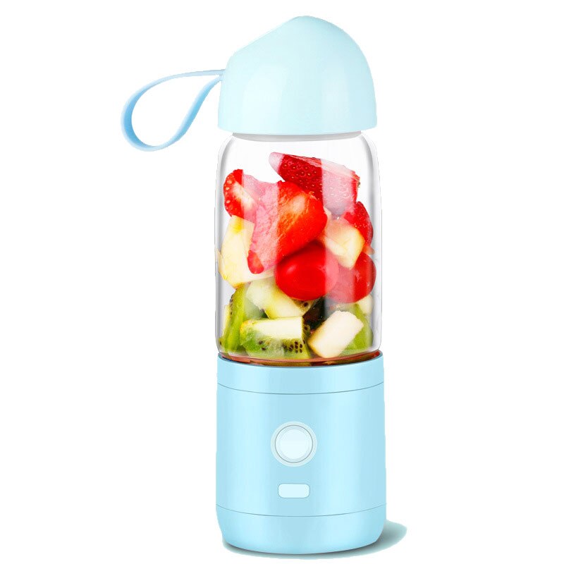 HIMOSKWA 550ML Mini Portable Fruit Juicer Extractor For Student Automatic Food Processor Puree Soy Milk Jam Smoothie Crusher 5V: Blue