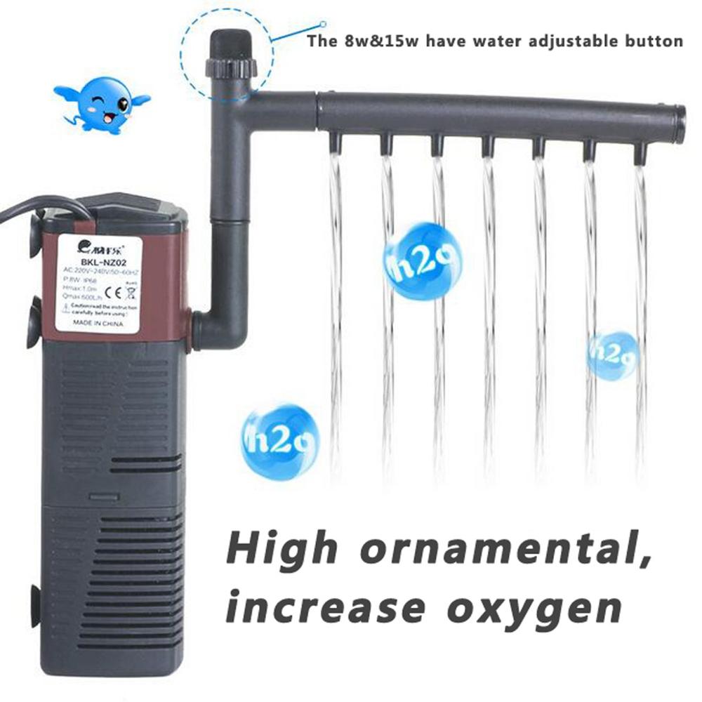 Aquarium Internal Filter Pump 3 in 1 Fish Tank Submersible Oxygen Pump Multifunctional water Pump