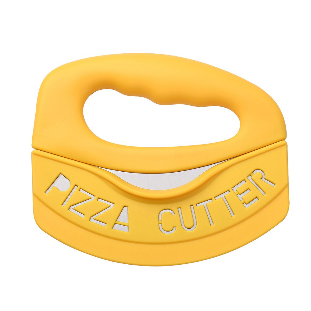 Mezzaluna Cutter Rocker Knife Herb Mincing Knife Single Sharp Blade with Cover Sheath Chop Pizza Vegetables Slicer Chopper: Default Title