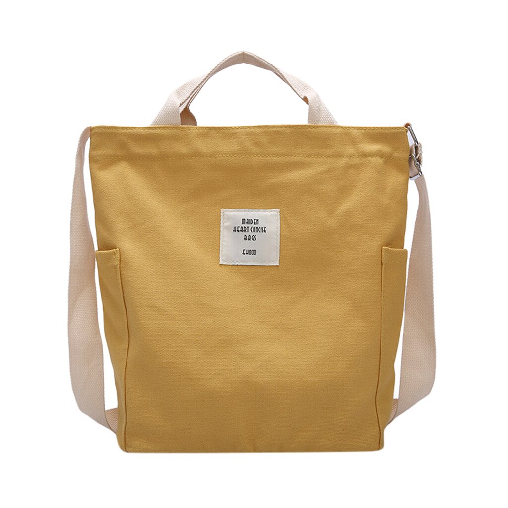 2019 mulheres Sacos de Compras Da Lona Eco Reutilizável Dobrável Bolsa de Ombro Bolsa Sacola Ocasional шопер Viagem Folding холщовая сумка: Yellow 