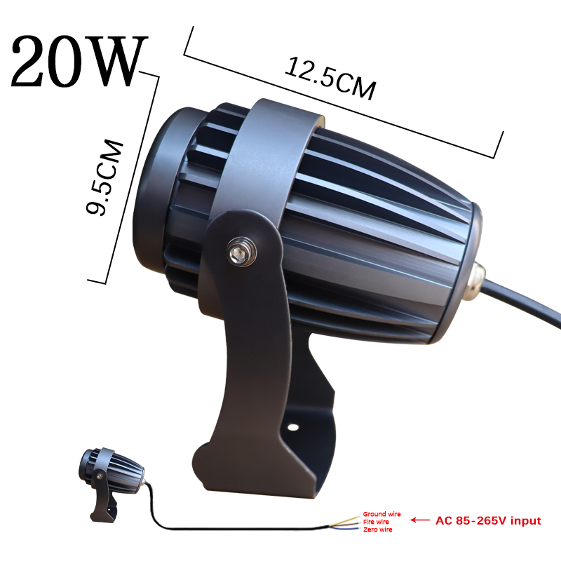 Lampe de pelouse LED COB, 15W, 10W, 20W, 25W, 5W, éclairage extérieur de jardin, éclairage étanche, chemin de jardin LED, projecteurs AC85-265V DC12V: Lavande / 11-15W