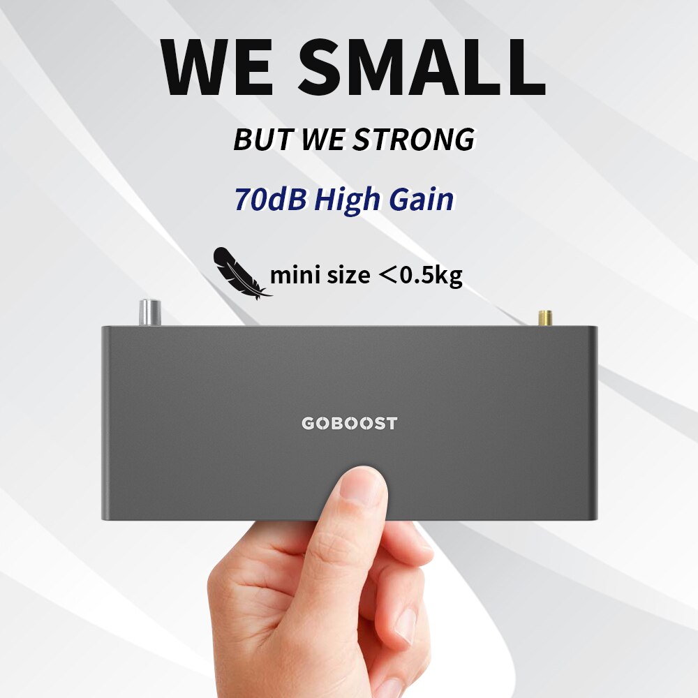 GOBOOST LTE 4G Signal Booster GSM 900 700 800 1800 2100 850 Cell Phone Cellular Amplifier Mobile Repeater Network 70DB Antenna
