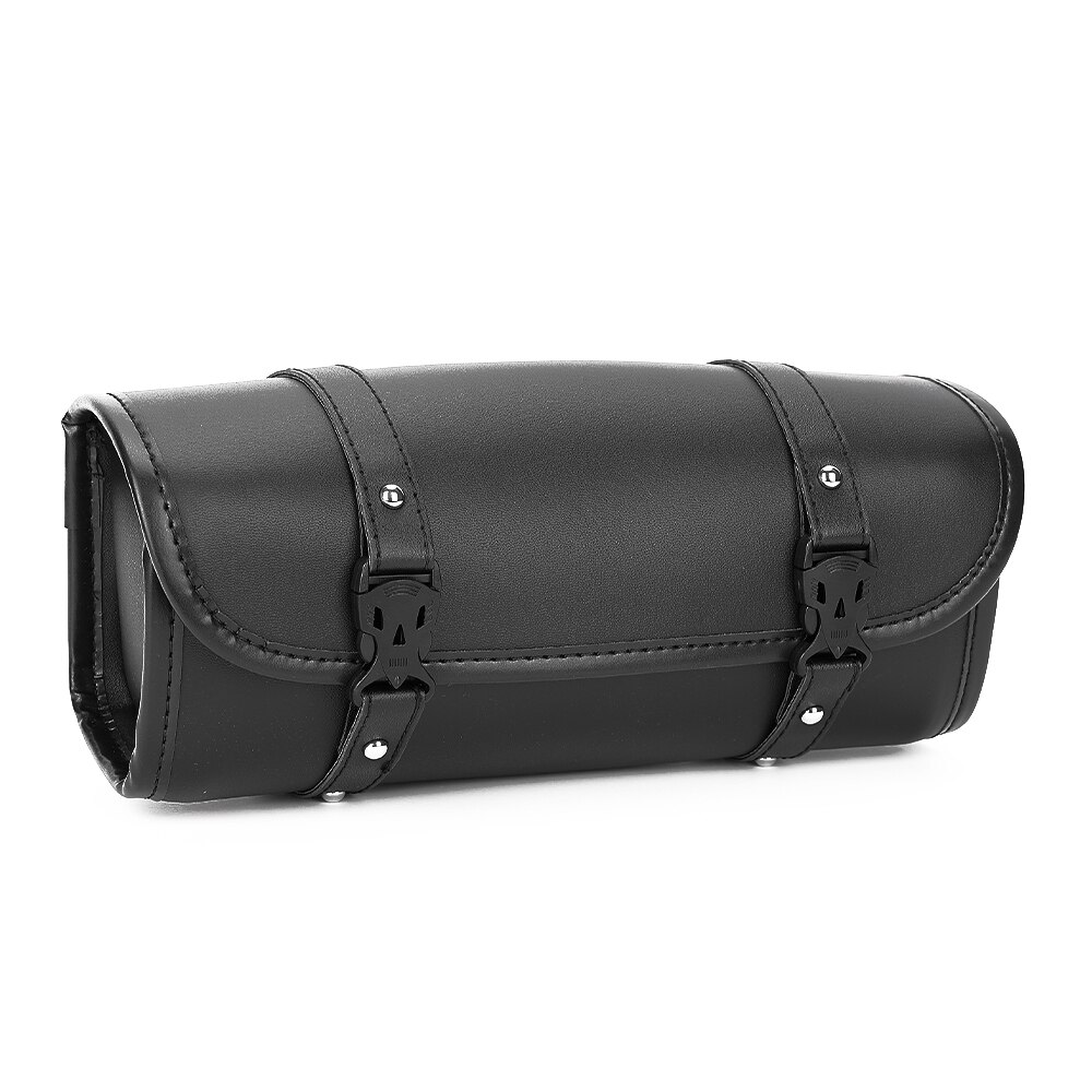 Motorcycle Saddlebag Travel Pack Retro Tools Bag Barrel Motorcycle Side Touring Bag Universal PU Leather Waterproof Saddle Bag: Default Title