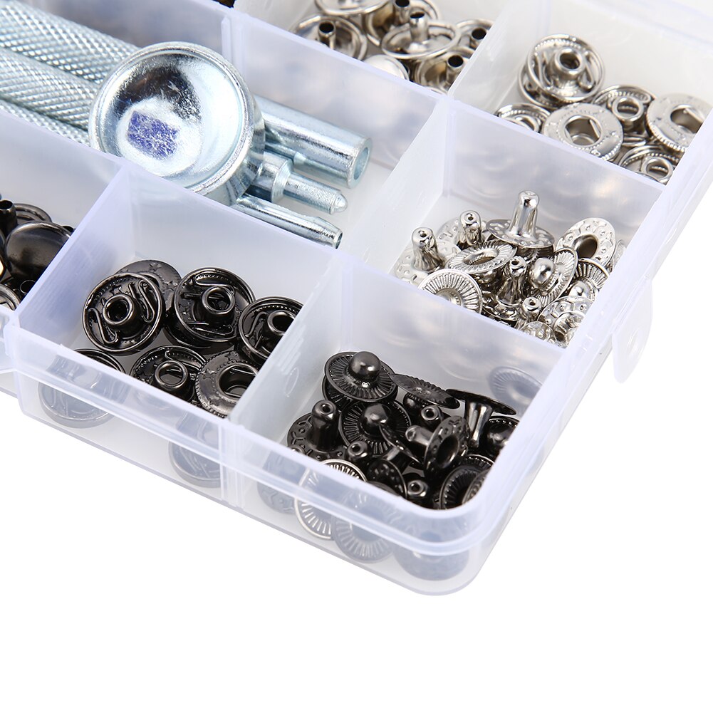 Leather Snap Fasteners Kit,12mm Metal Button Snaps Press Studs Clasps Buttons Sewing Buttons for Clothes,Jackets