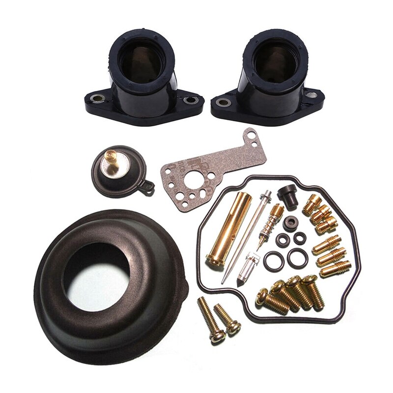 AL22 -2Pcs Carburetor Intake Manifold Pad for Yamaha Xvs400 & 1set Carburetor Repair Kit for Yamaha VMAX V-Max 1200 VMX12: Default Title