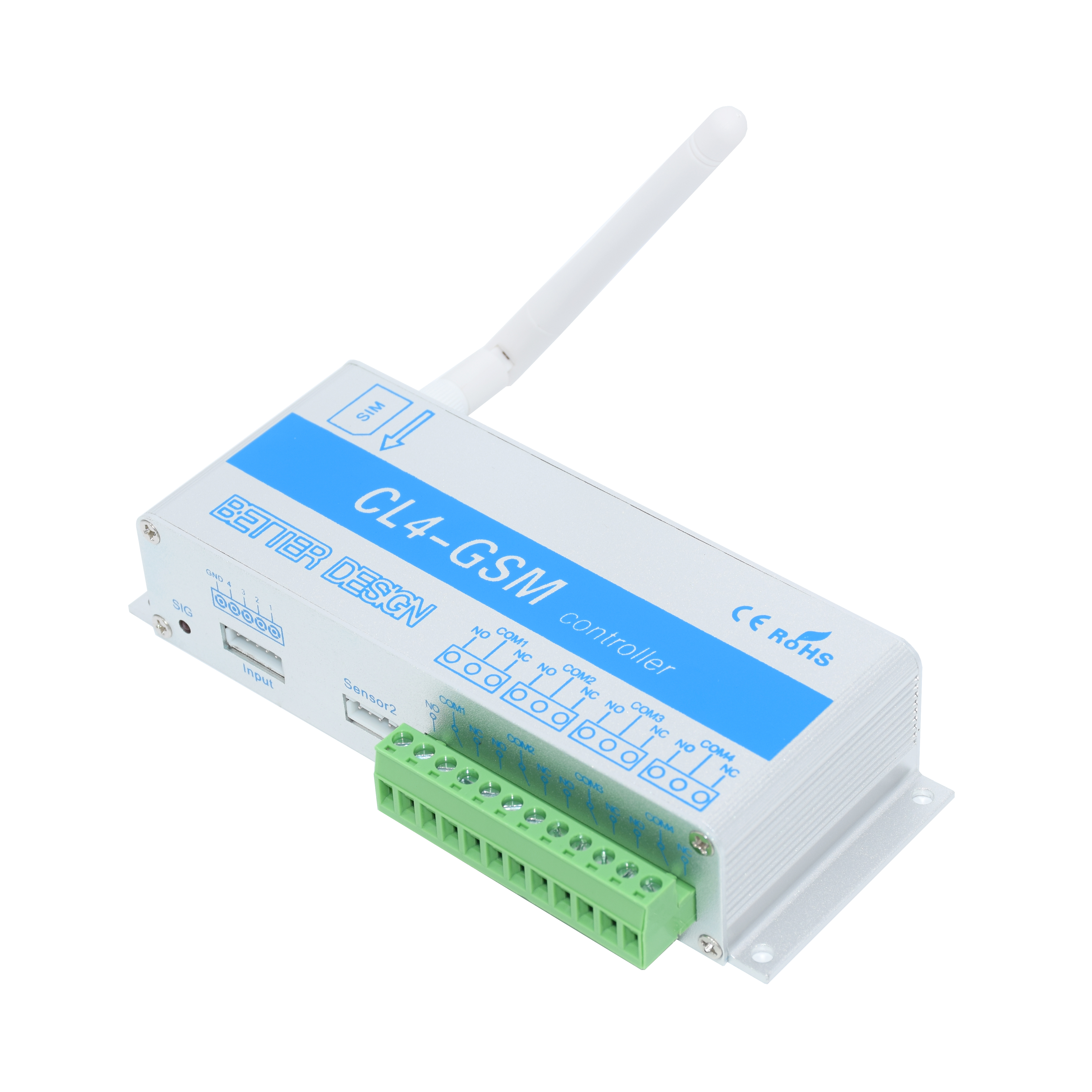 Wireless GSM SMS Smart Remote ON/OFF Switch Controller CL4-GSM With 4 Relay Output Support Power Failure Alarm