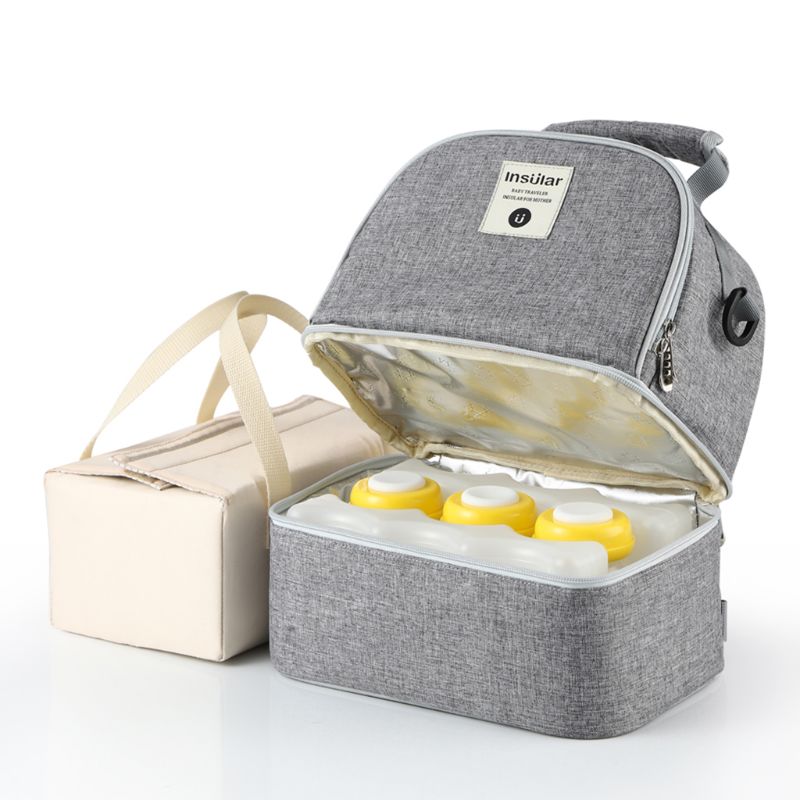 Doppel Schicht Brust Milch Kühler Tasche Feuchtigkeits Rucksack mit Eis Pack Flasche: GY
