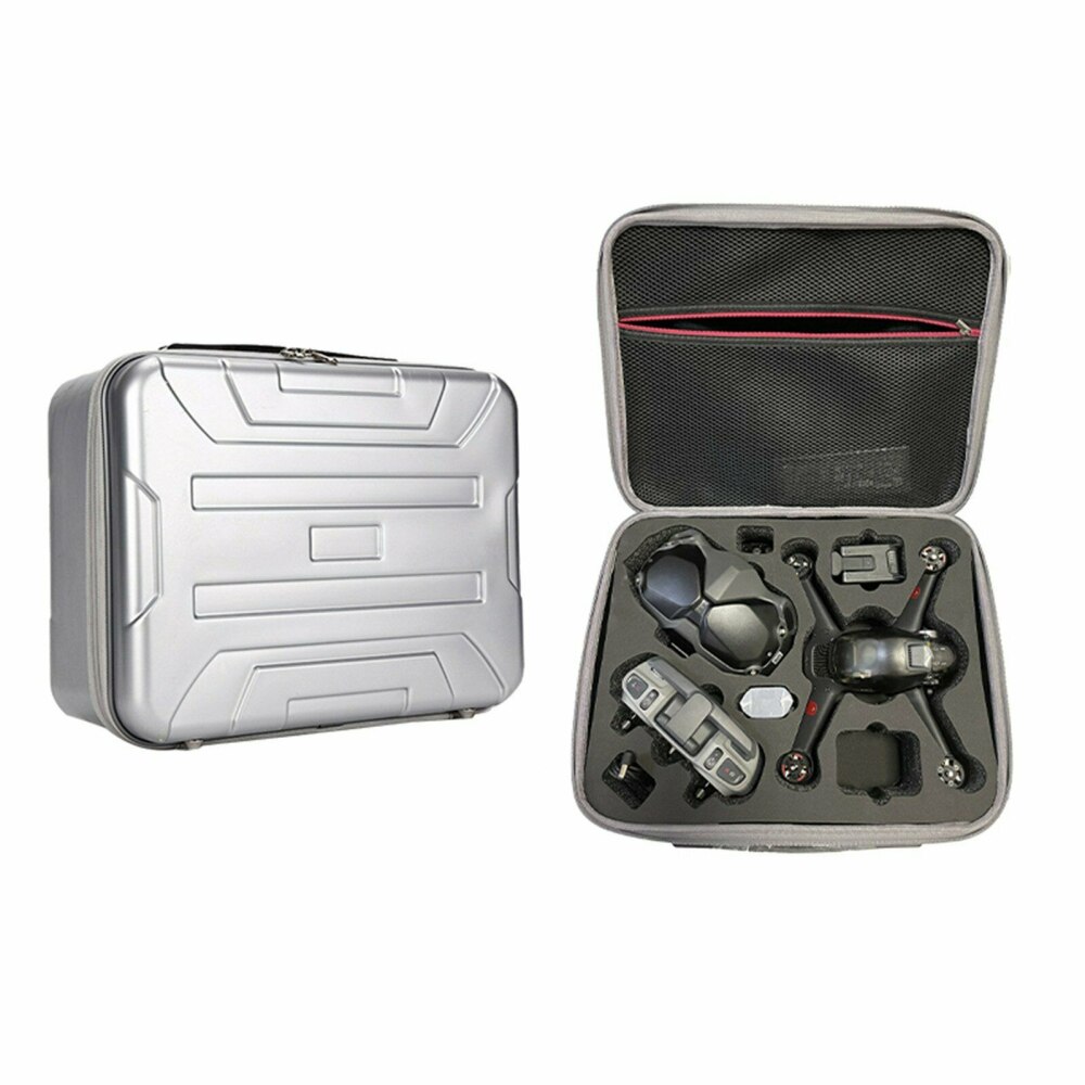 Professionele Opbergtas Harde Shell Eva Voor Dji Fpv Drone Batterij Afstandsbediening Bril Doos Waterdichte Beschermende Draagtas: Zilver