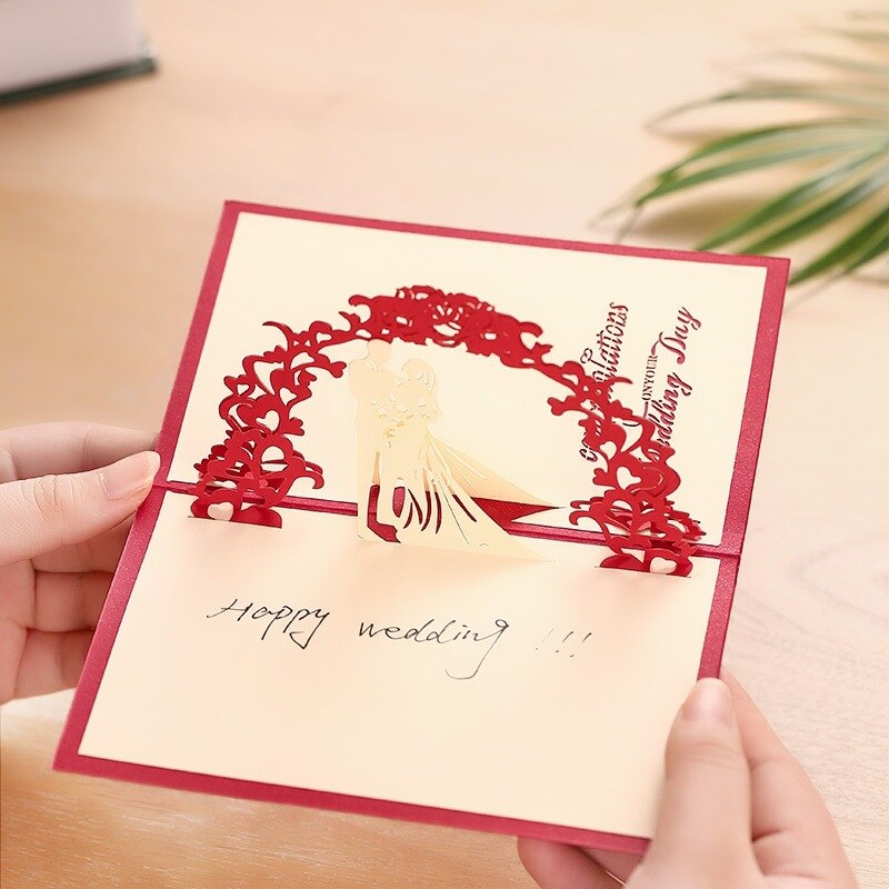 3D Rose Stereoscopic Greeting Cards Section Marriage Couples Confession Birthday Christmas Card