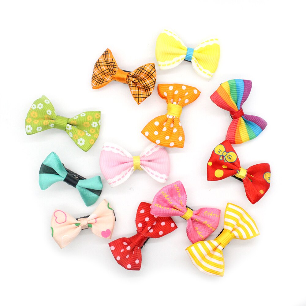 10pcs/pack Mixed Color Bowknot Kids Baby Children Hair Clip Bow Pin Barrette Hairpin Ornament Accessories For Girl