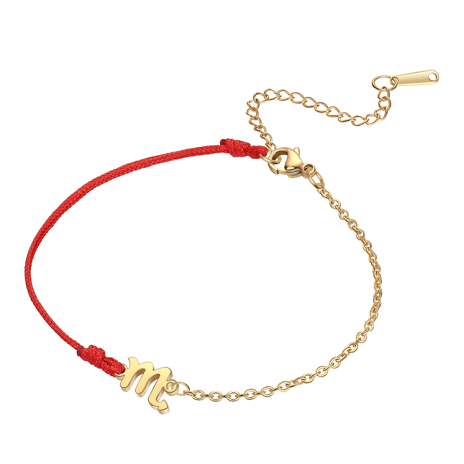 Zodiac Armband Rvs Hanger Armband Rope Chain Verstelbare Armband Voor Vrouwen Sieraden Bruidsmeisje