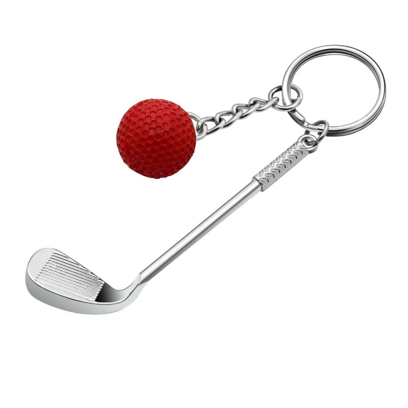 Colgante de llavero con pelota de golf: ¡Agregue un toque deportivo a tu apariencia! perfecto para entusiastas del golf: Rojo