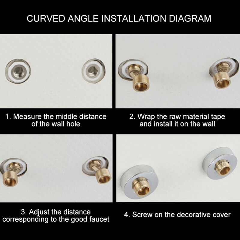 Badkamer Kraan Douche Vervangen Deel Verstelbare Adapter Massief Messing Wall Mounted Breedte Vervanging Hoekstopkraan Accessoires