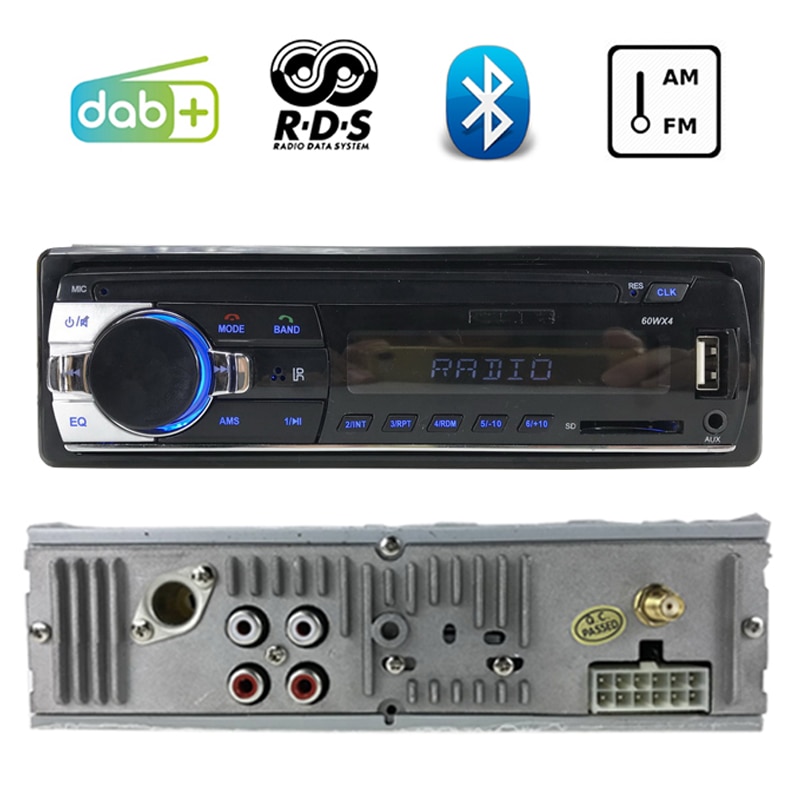 Autoradio Autoradio 1 DIN LCD Dispaly DAB + FM AM AUX RDS USB SD Card Slot Car Radio Audio MP3 radio cassette speler Bluetooth