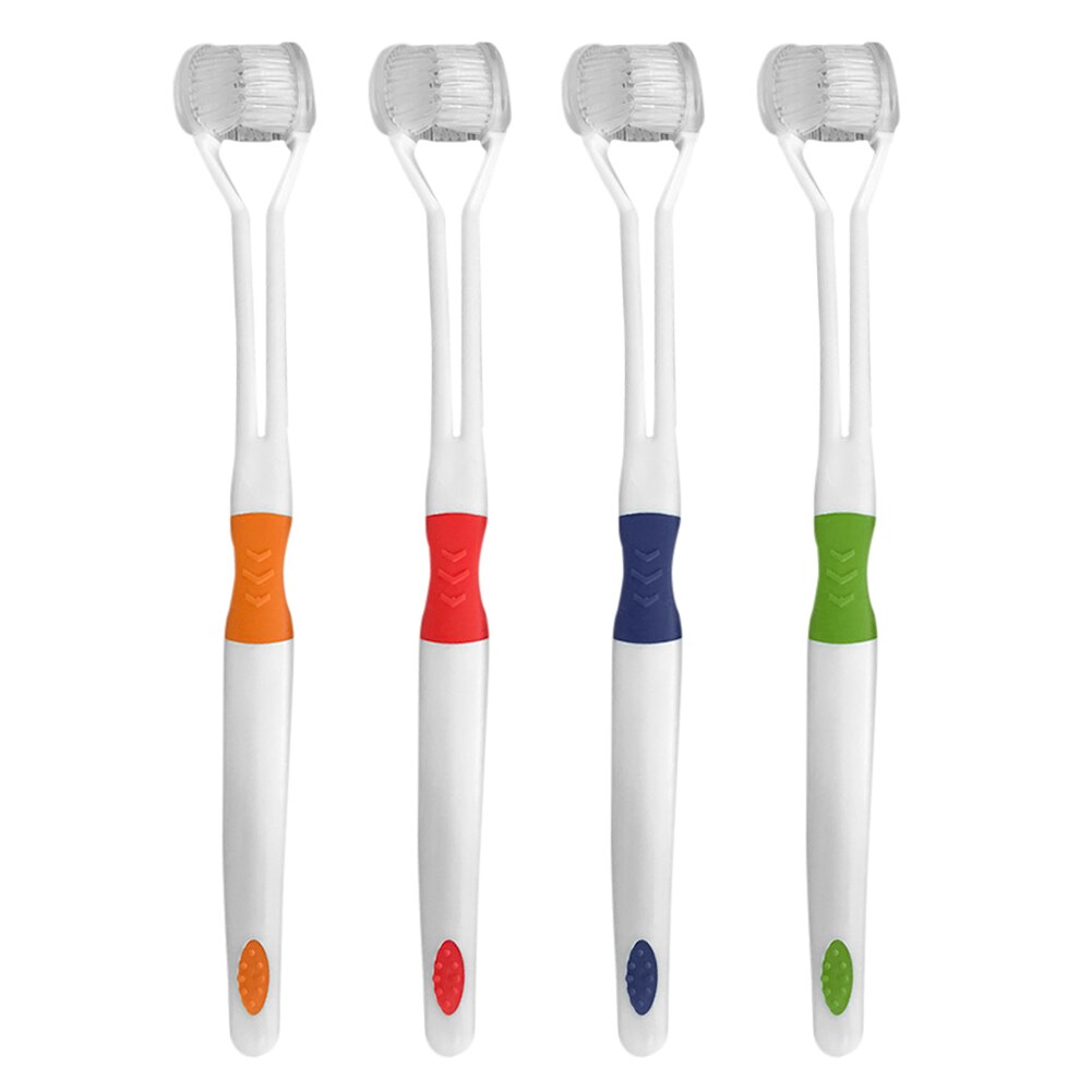 Enfants brosse à dents trois côtés sécurité doux poils hygiène dents brosses mignon propre dents brossage brosse à dents