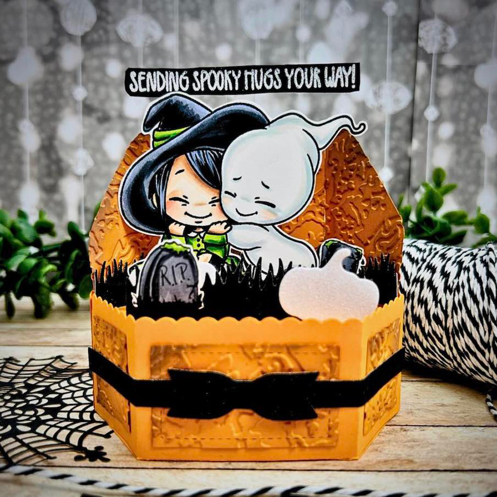 Söt häxräv glad halloween metallskärverktyg genomskinlig stämpel gör-det-själv scrapbooking silikonstämplar för kort album hantverk