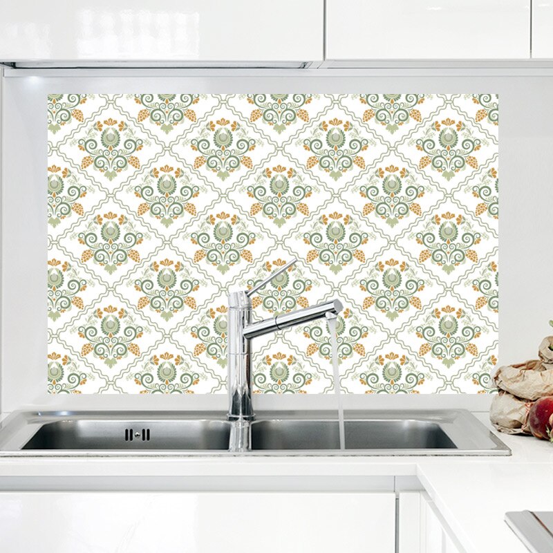 Dktie 60 x 90cm kjøkkenoljebestandige veggklistremerker høy temperaturbestandig vanntett fliseskap serie hette pusset opp tapet