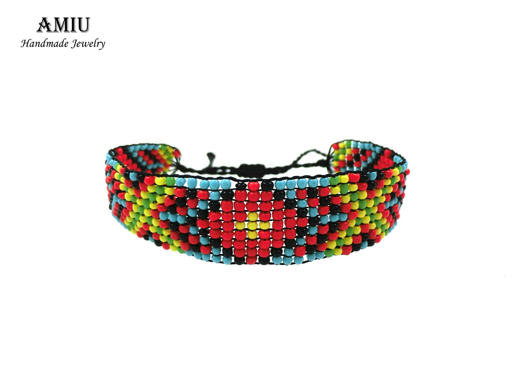 AMIU Handgemachte Freundschaft Armband Böhmen Stil Hippie Armband Seil Beliebte String Samen Perlen Armbänder Für Frauen Männer Weihnachten