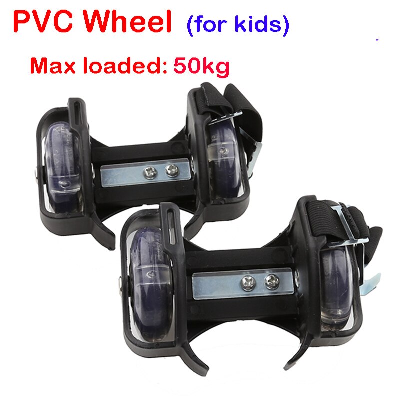 Blinkende rulleskøjtesko små hvirvelruller remhjul rulleskøjter rulleskøjter sport rulleskøjte sko til børn og voksne: 50kg pvc sort