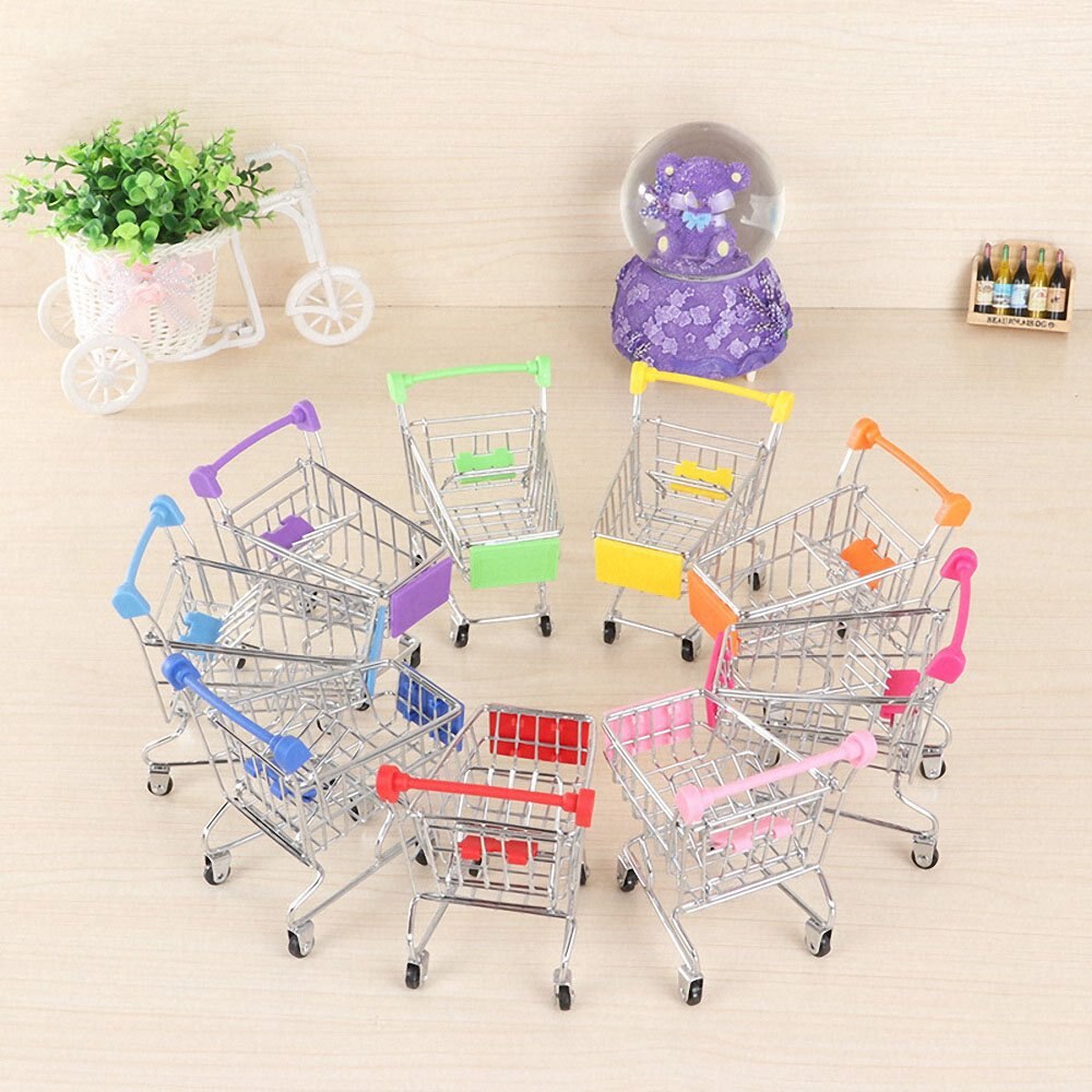 Mini indkøbskurv børnelegetøj simulering supermarked håndvogne foregiver at lege legetøj tidligt pædagogisk legetøj til børneværelsesindretning