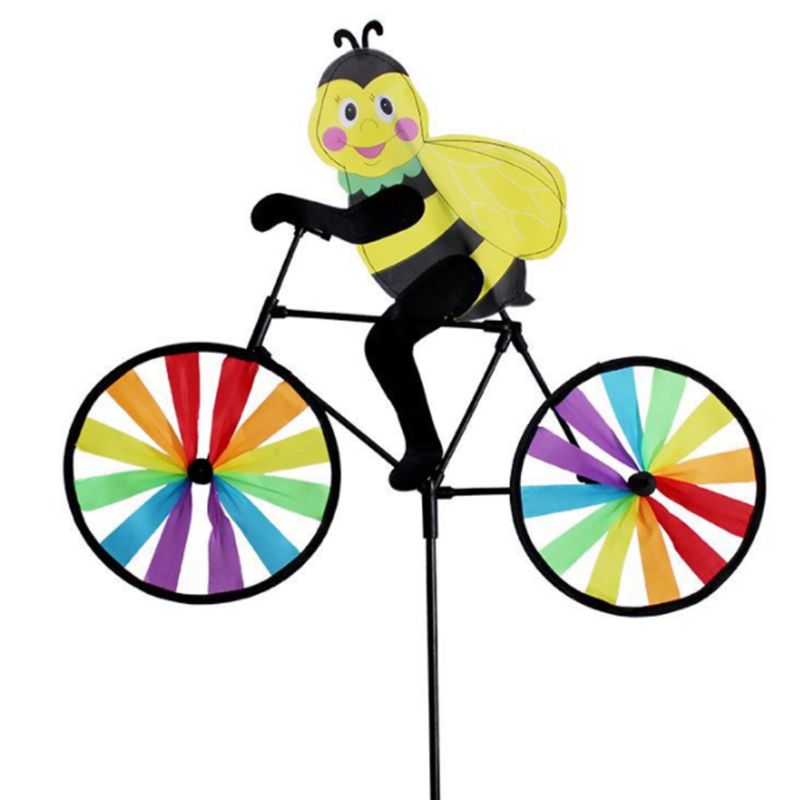 Mooie Handgemaakte Wind Spinner Cartoon Dier Fietsen Tuin Yard Party Camping Windmolen Kids Educatief Speelgoed Verjaardag Festival