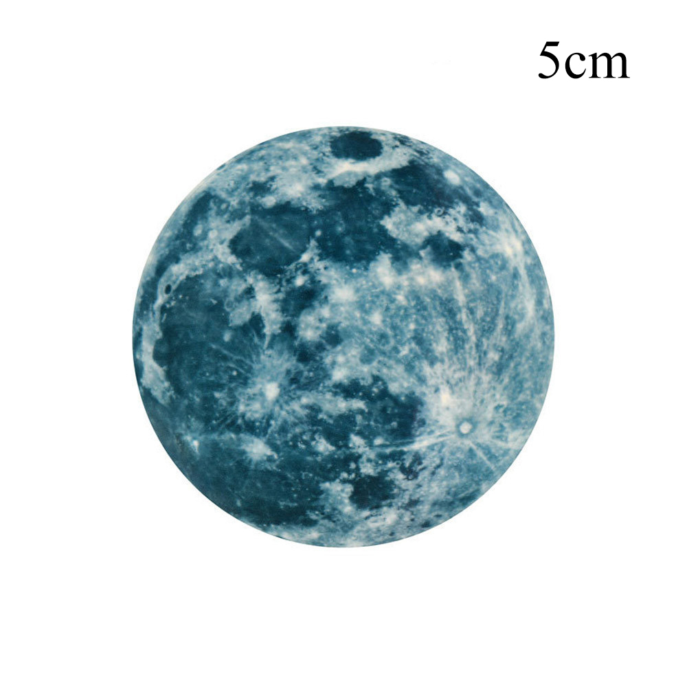 3d klistermærkevægklistermærker stor måne fluorescerende glød i mørke stjerner aftageligt hjem børneværelsesdekoration: 5cm