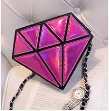Super qualidade mulheres sacos 3d forma de diamante ombro corrente senhora menina mensageiro pequeno crossbody satchel noite zíper hangbags: D